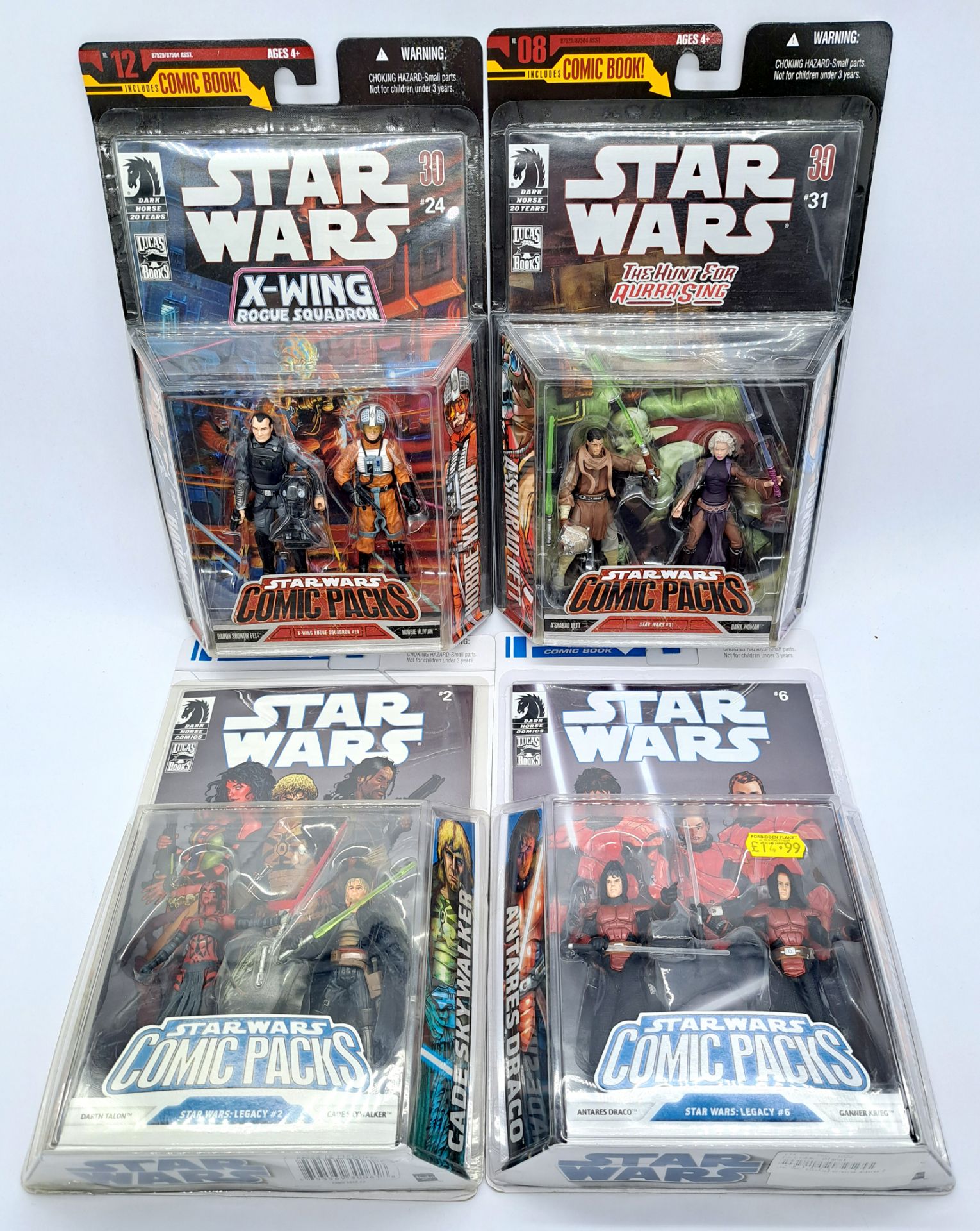 Hasbro Star Wars Comic packs x4 A'Sharad Hett & Dark Woman, Darth Talon & Cade Skywalker etc. Nea...