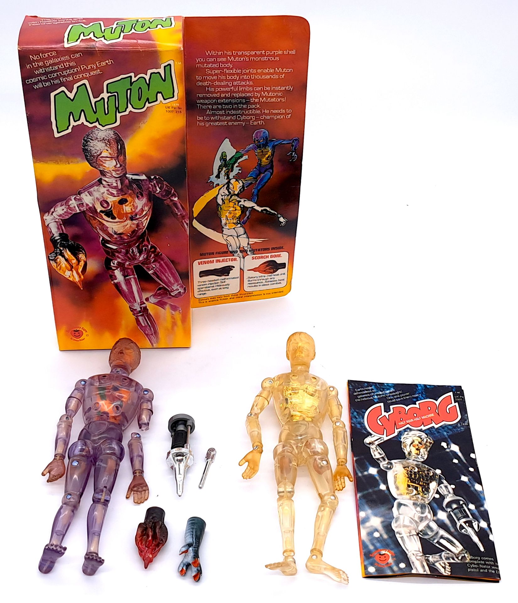 Denys Fisher, Strawberry Fayre boxed Muton & loose cyborg figures