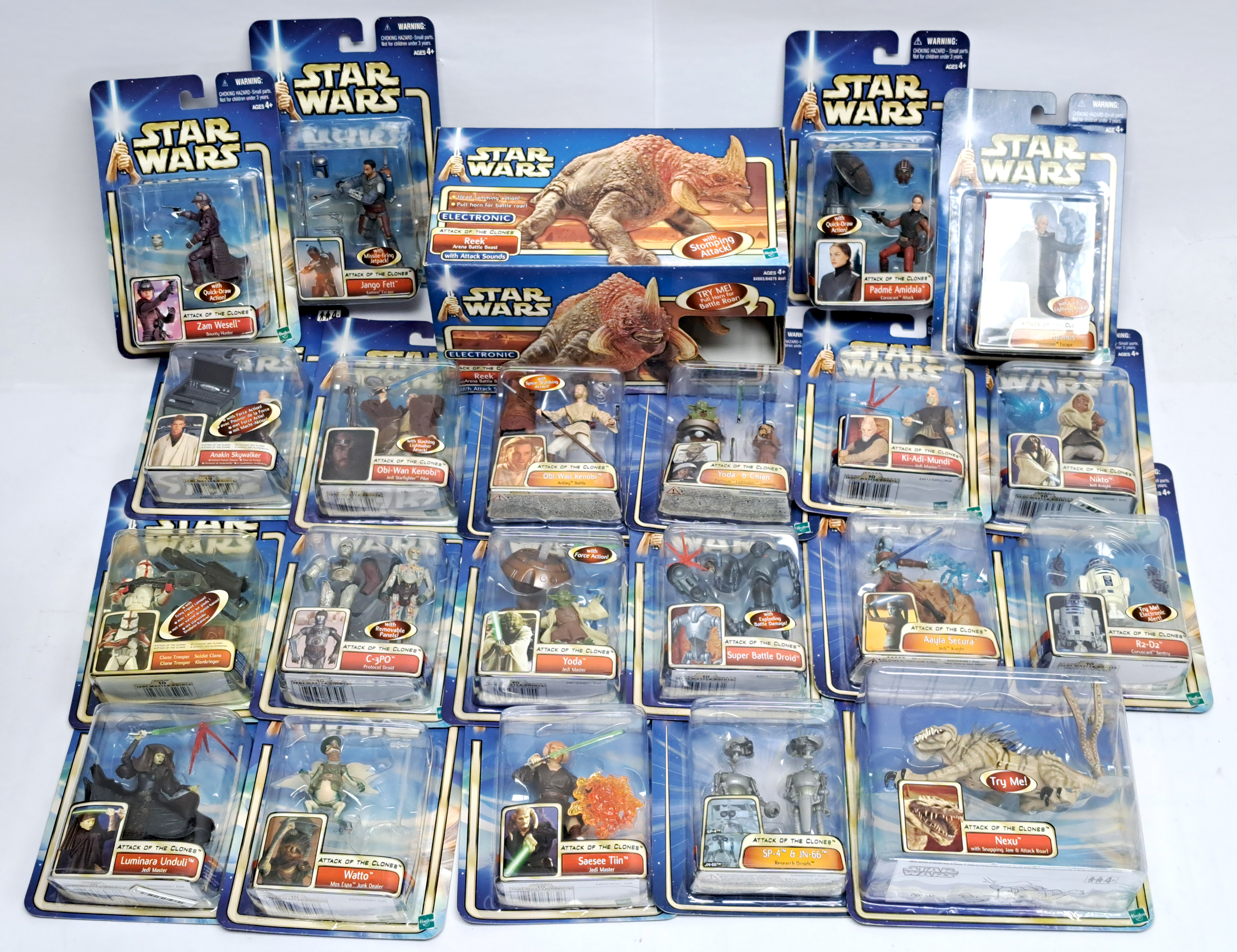 Star Wars Attack of the Clones 23 x Sealed figures plus Reek and Nexu creatures sealed