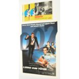 James Bond film poster and Samsonite advertising boxes x 3
