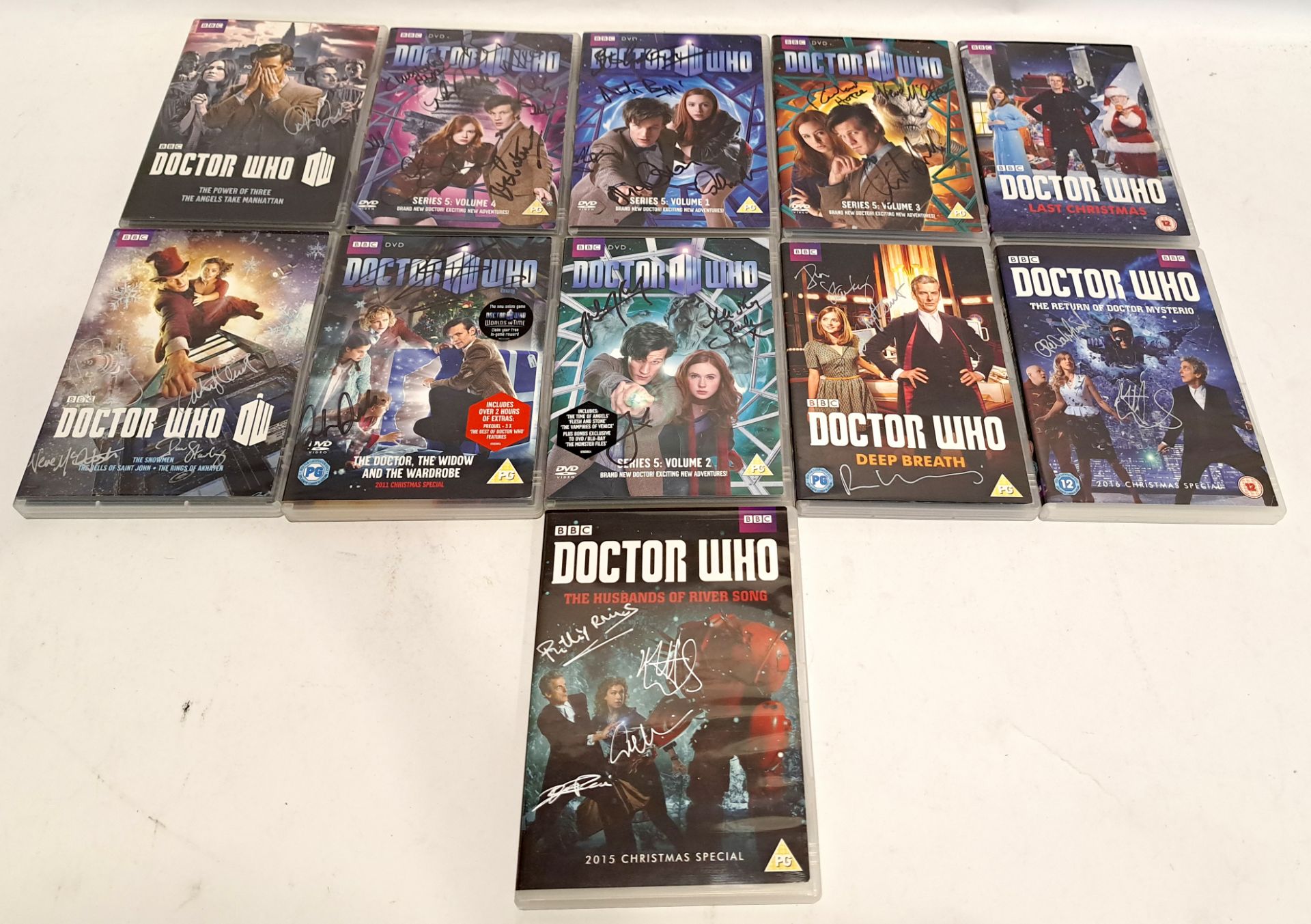 Signed 11th and 12th Doctor DVDs