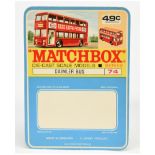 Matchbox Regular Wheels 64b Daimler Bus North American market blister pack backing card, price ma...