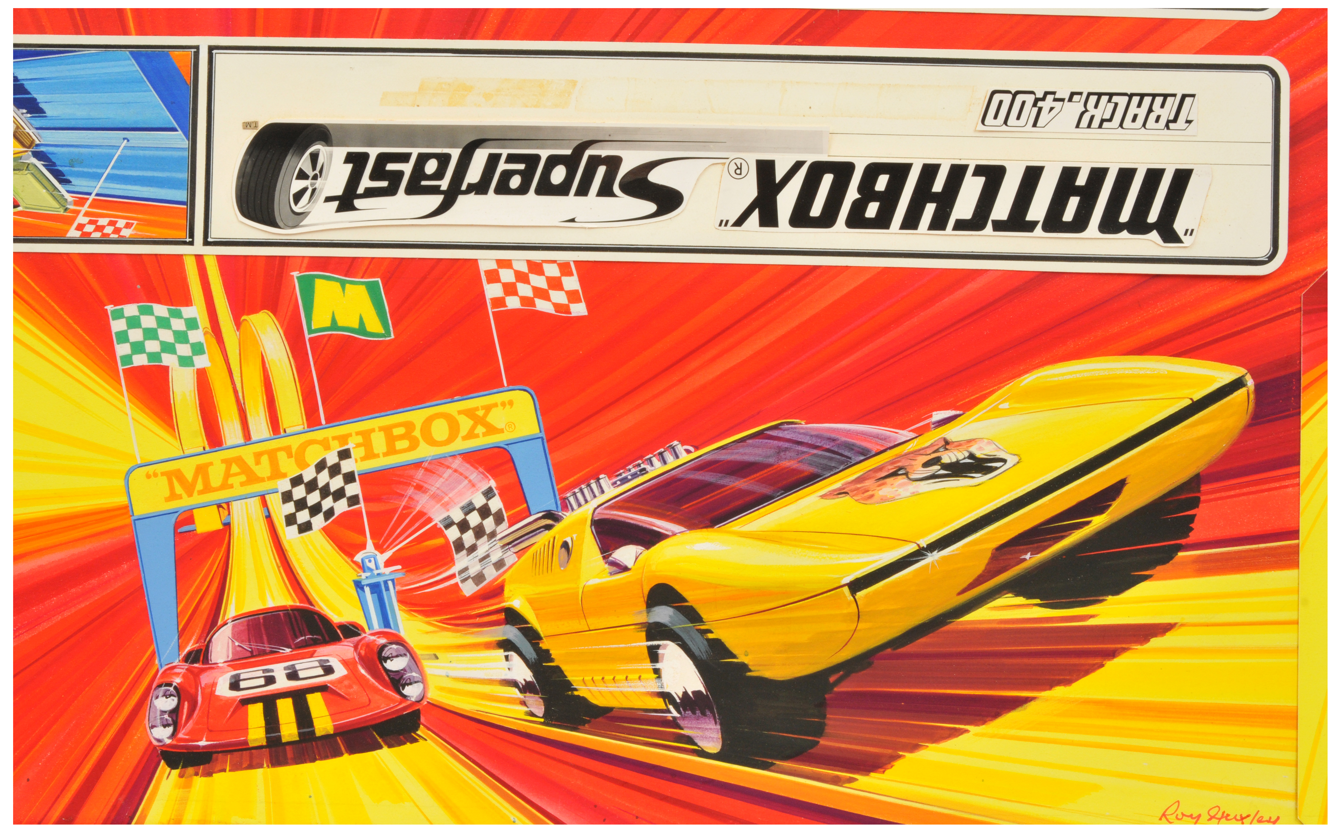 Matchbox Superfast Original Artwork T400 - 1970s  Artwork for the Matchbox Superfast Track Pack 4... - Image 3 of 4