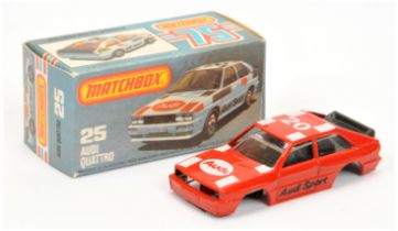 Matchbox Superfast 25d Audi Quattro - Made in Brazil Model - red body with white racing number 20...