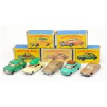 Matchbox Regular Wheels group of Cars to include 28c Jaguar Mark 10 with bare metal engine bay; 4...