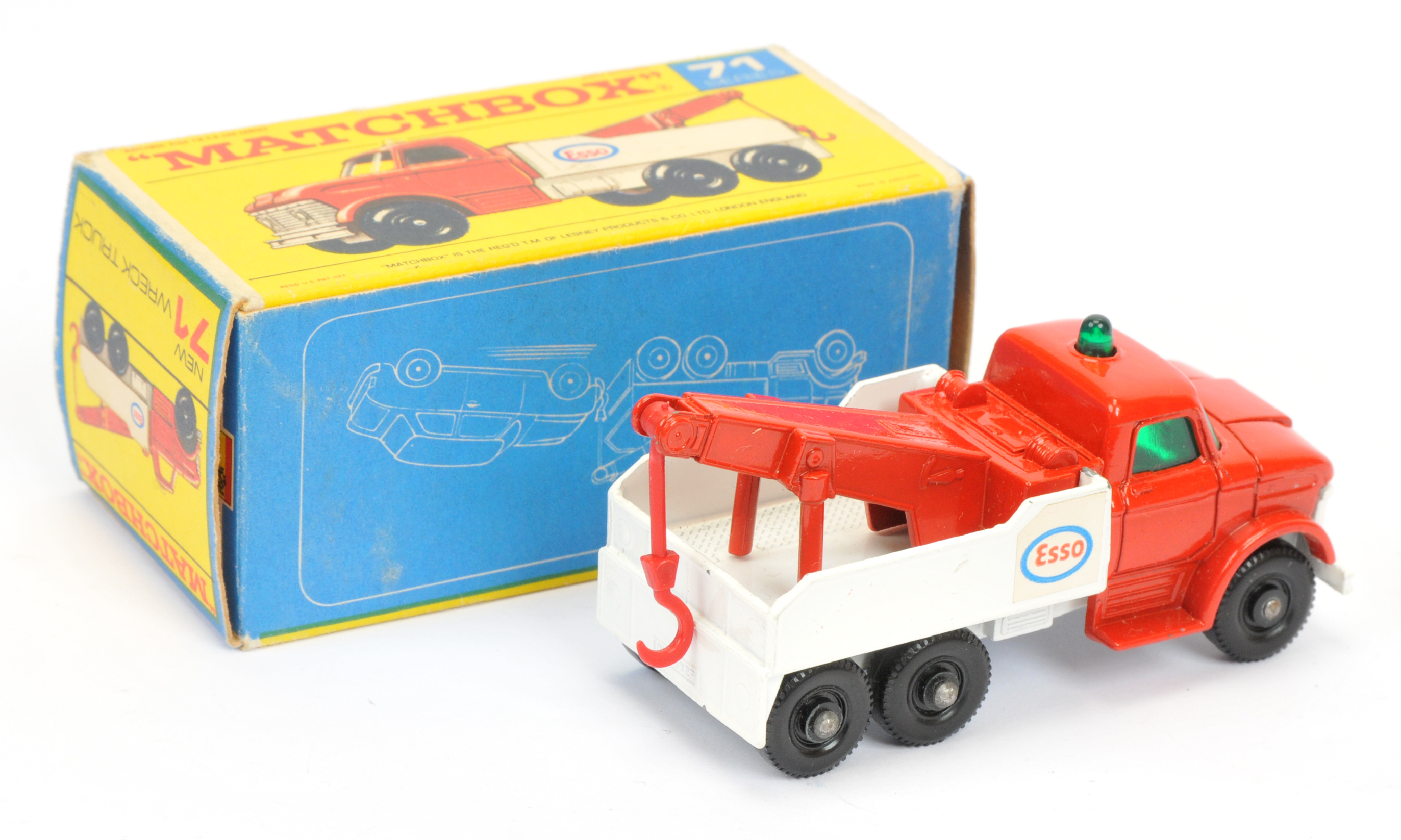 Matchbox Regular Wheels 71c Ford Esso Heavy Wreck Truck - red cab & jib with red plastic hook, da... - Image 2 of 3