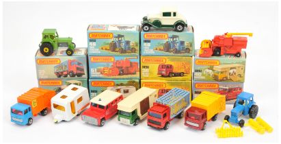 Matchbox Superfast A Group Of 10 To Include -31c Caravan - White and yellow, 36d Refuse truck - B...