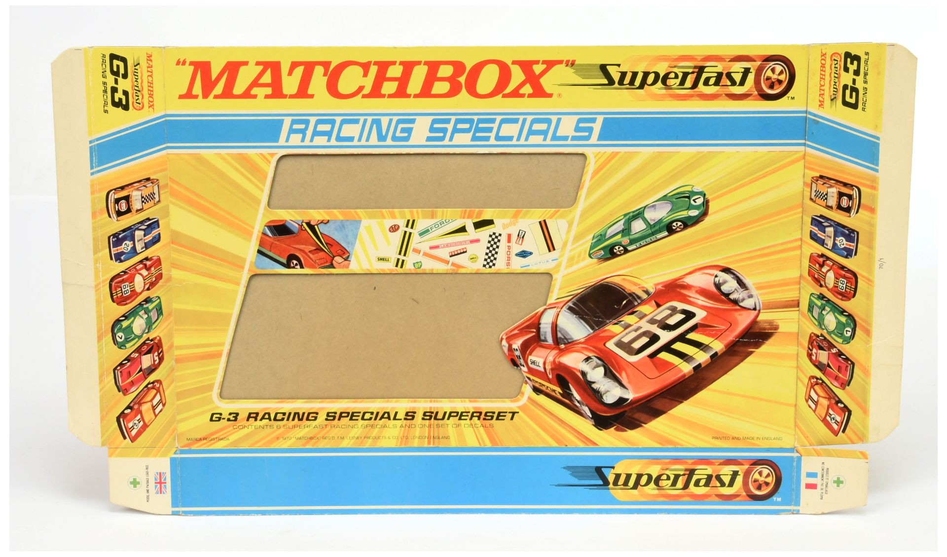 Matchbox Superfast G-3 Racing Specials Gift Set - unused outer sleeve only, possibly final Artist...