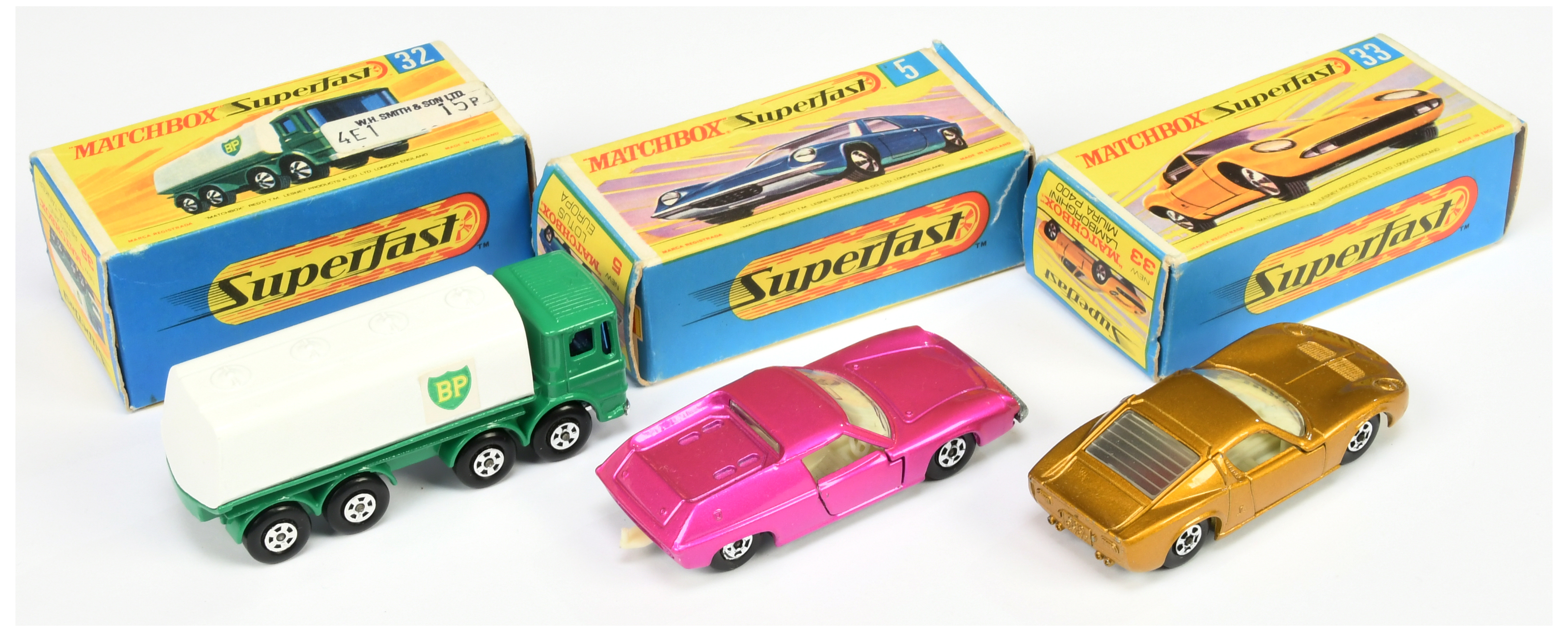 Matchbox Superfast group (1) 5a Lotus Europa - metallic candy pink body with low arches, solid 5-... - Image 2 of 2