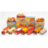 Matchbox Superfast Group Of 10  To Include - 42 Mercedes Container Truck - Red,66 Ford Transit Pi...