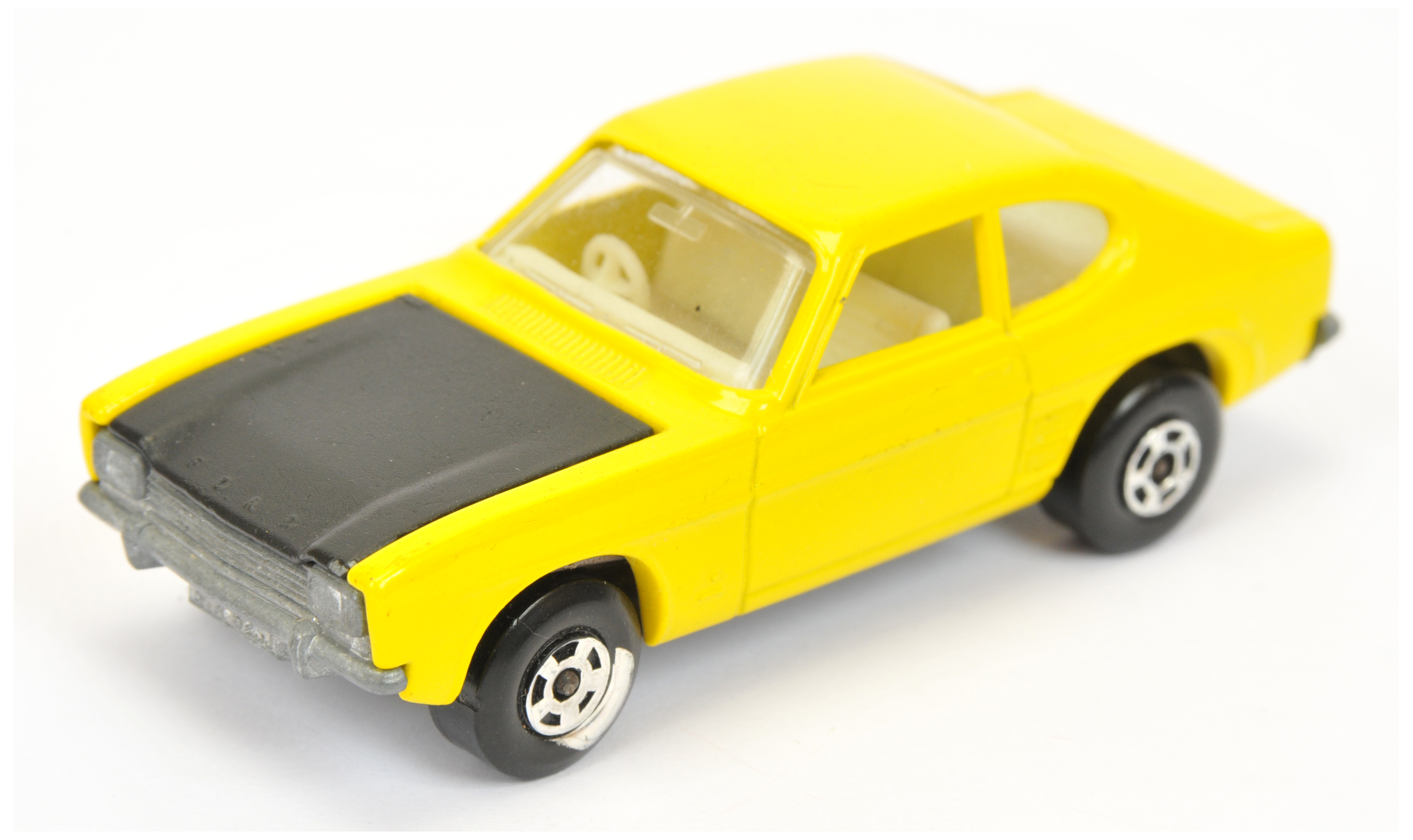 Matchbox Superfast 54b Ford Capri pre-production colour trial - lemon yellow body without flared ...