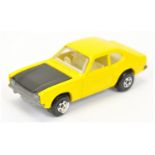Matchbox Superfast 54b Ford Capri pre-production colour trial - lemon yellow body without flared ...
