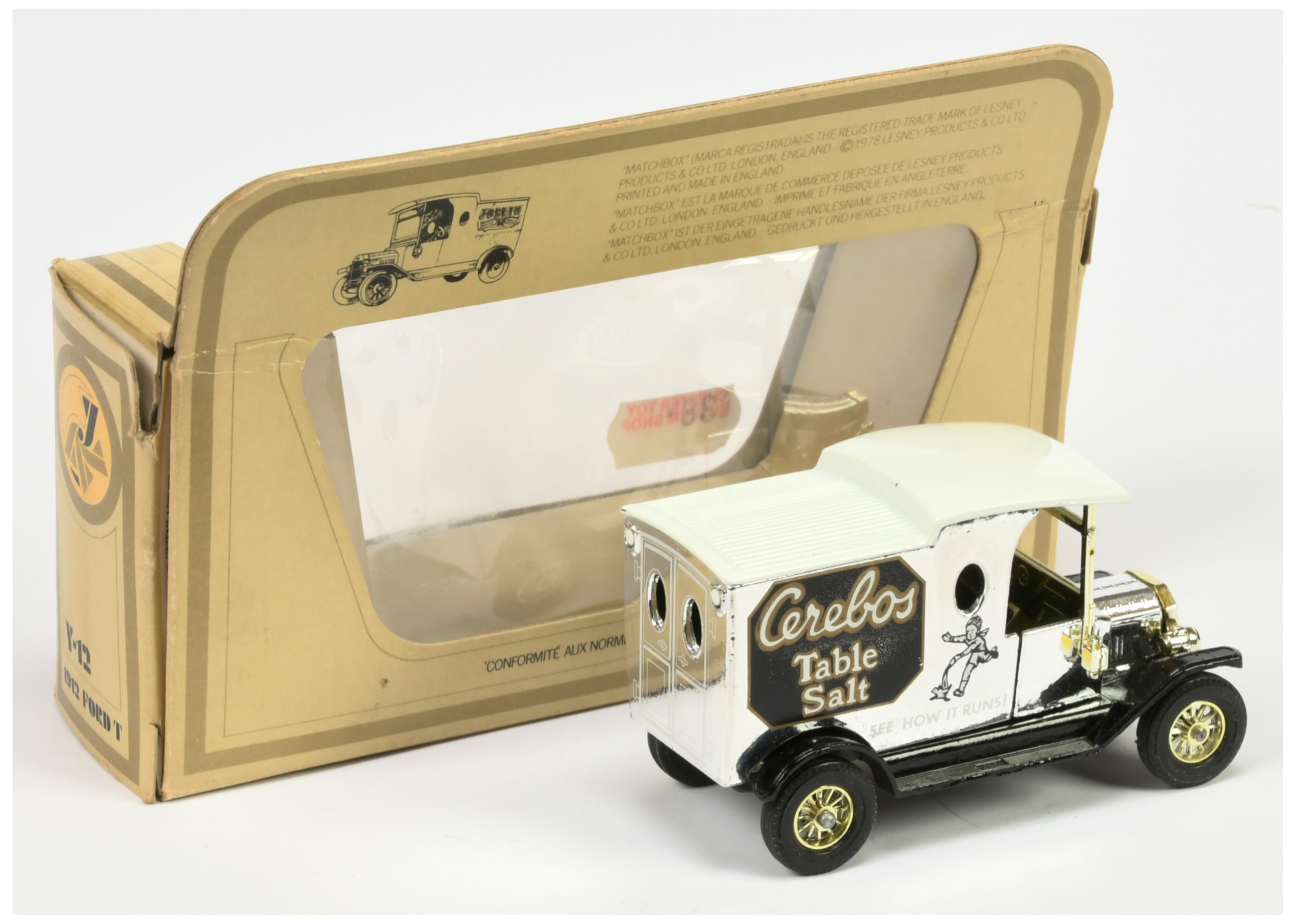 Matchbox Models of Yesteryear Y12 1912 Ford Model T Van - colour trial model - "Cerebos" - chrome... - Image 2 of 2