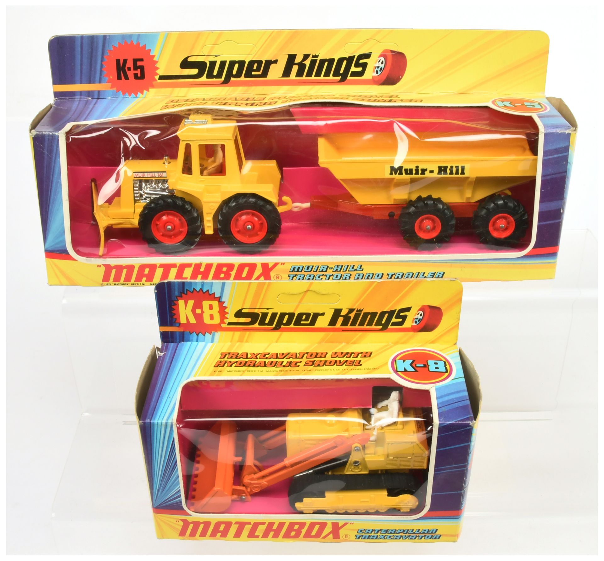 Matchbox Superkings  A Pair - (1) K5 Muir-Hill Tractor with front blade and Tipping Trailer - Yel... - Bild 2 aus 3