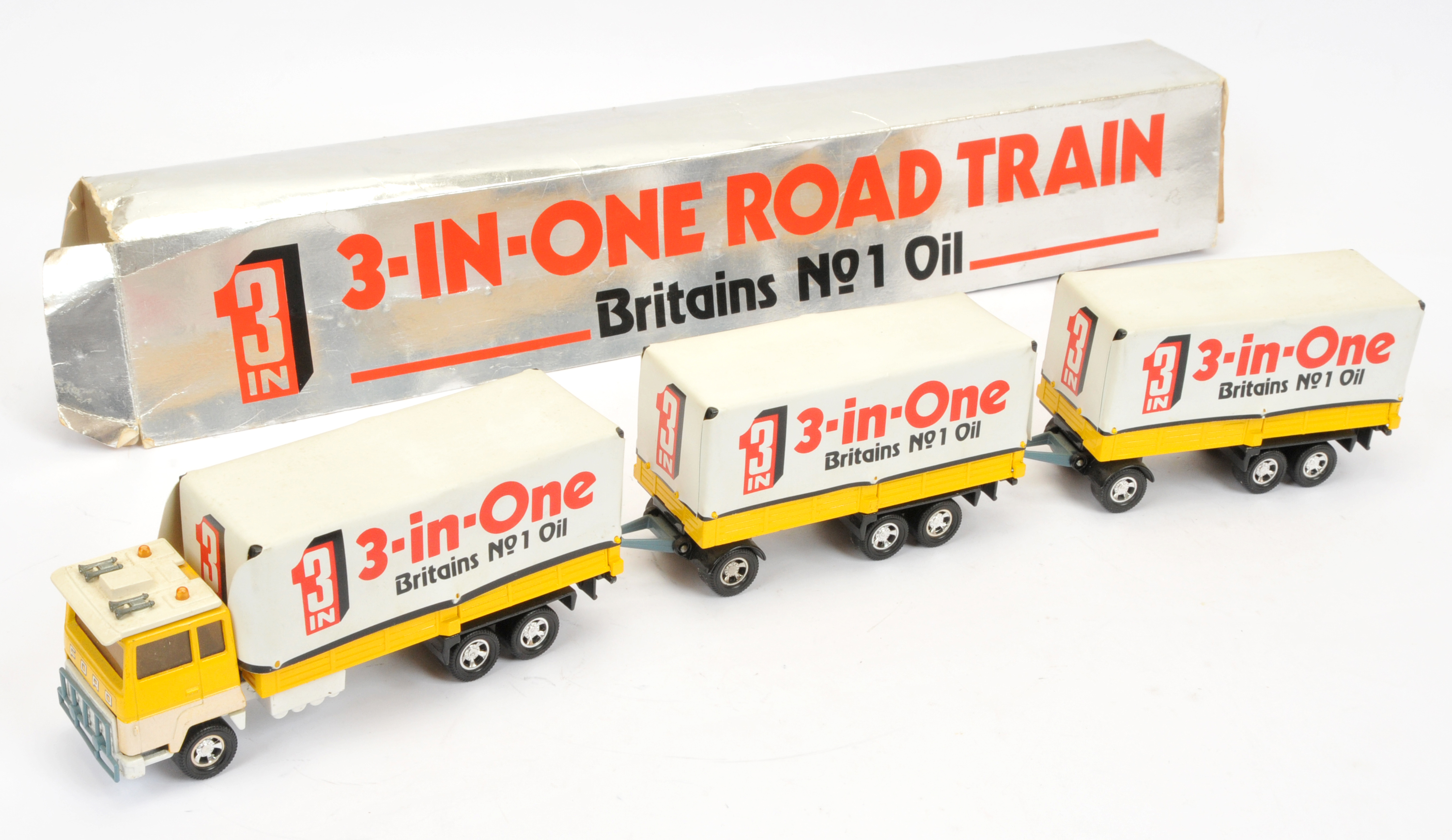 Matchbox Super Kings K21 Ford Transcontinental Road Train Covered Dropside Truck & Twin Drawbar T...