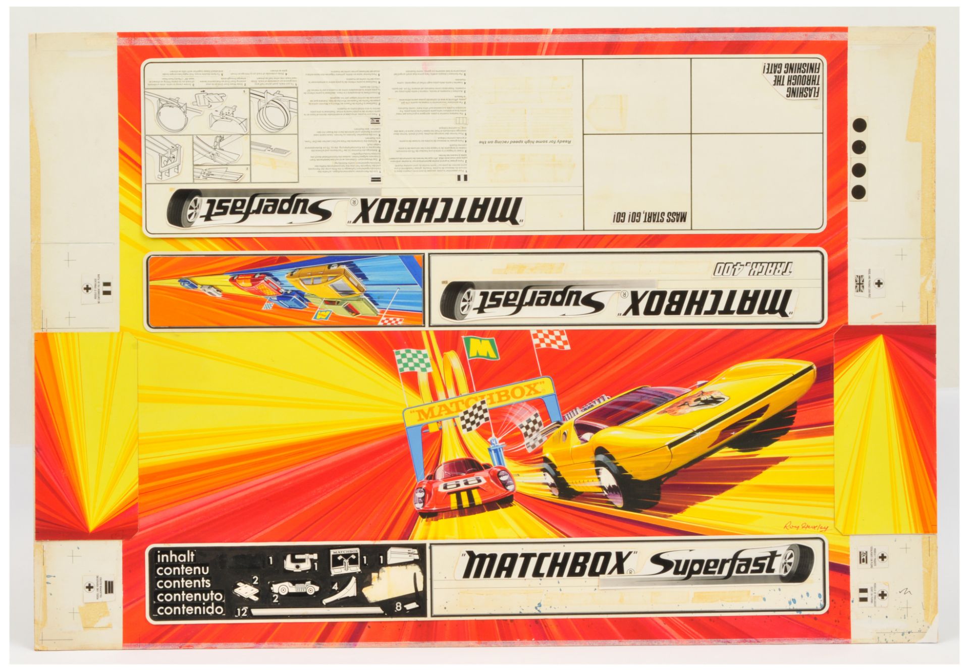 Matchbox Superfast Original Artwork T400 - 1970s  Artwork for the Matchbox Superfast Track Pack 4...