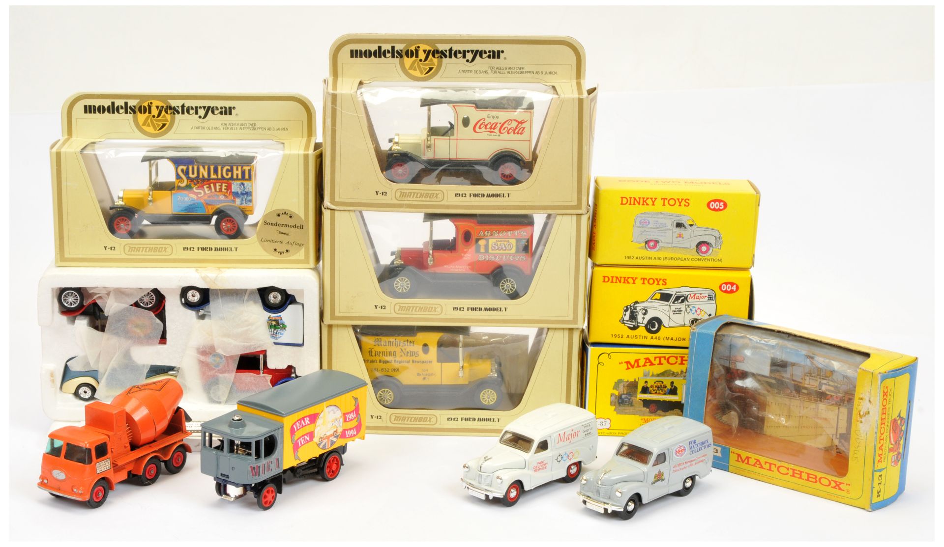 Matchbox Models Of Yesteryear Group To Include Y12 Ford Model T "Arnotts" - Red, Y37 Garrett Stea...