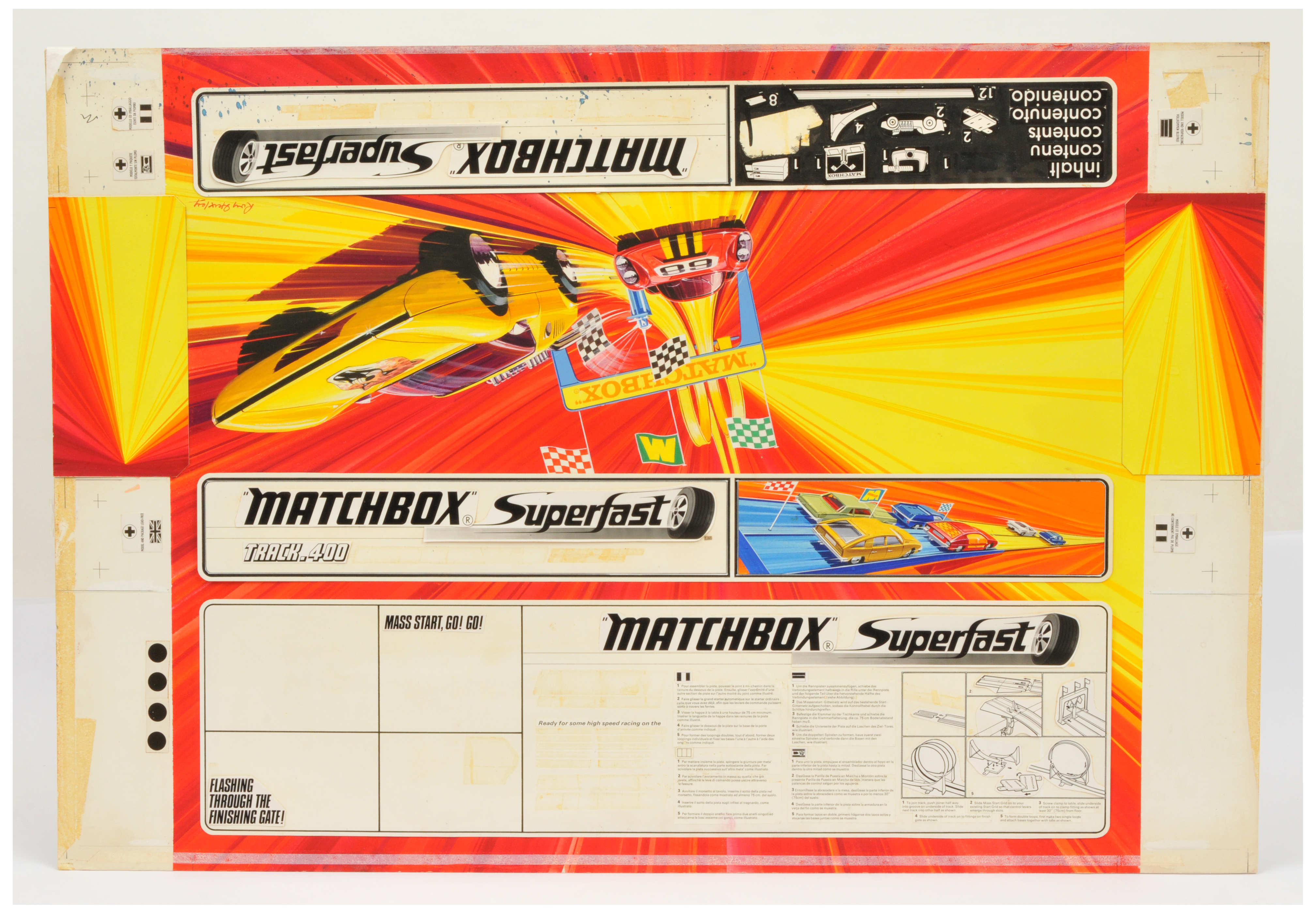 Matchbox Superfast Original Artwork T400 - 1970s  Artwork for the Matchbox Superfast Track Pack 4... - Image 2 of 4