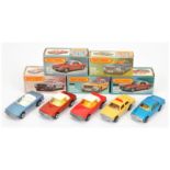 Matchbox Superfast Group Of 5 Mercedes To Include  - (1) 6b Red body, white hood, amber windows, ...