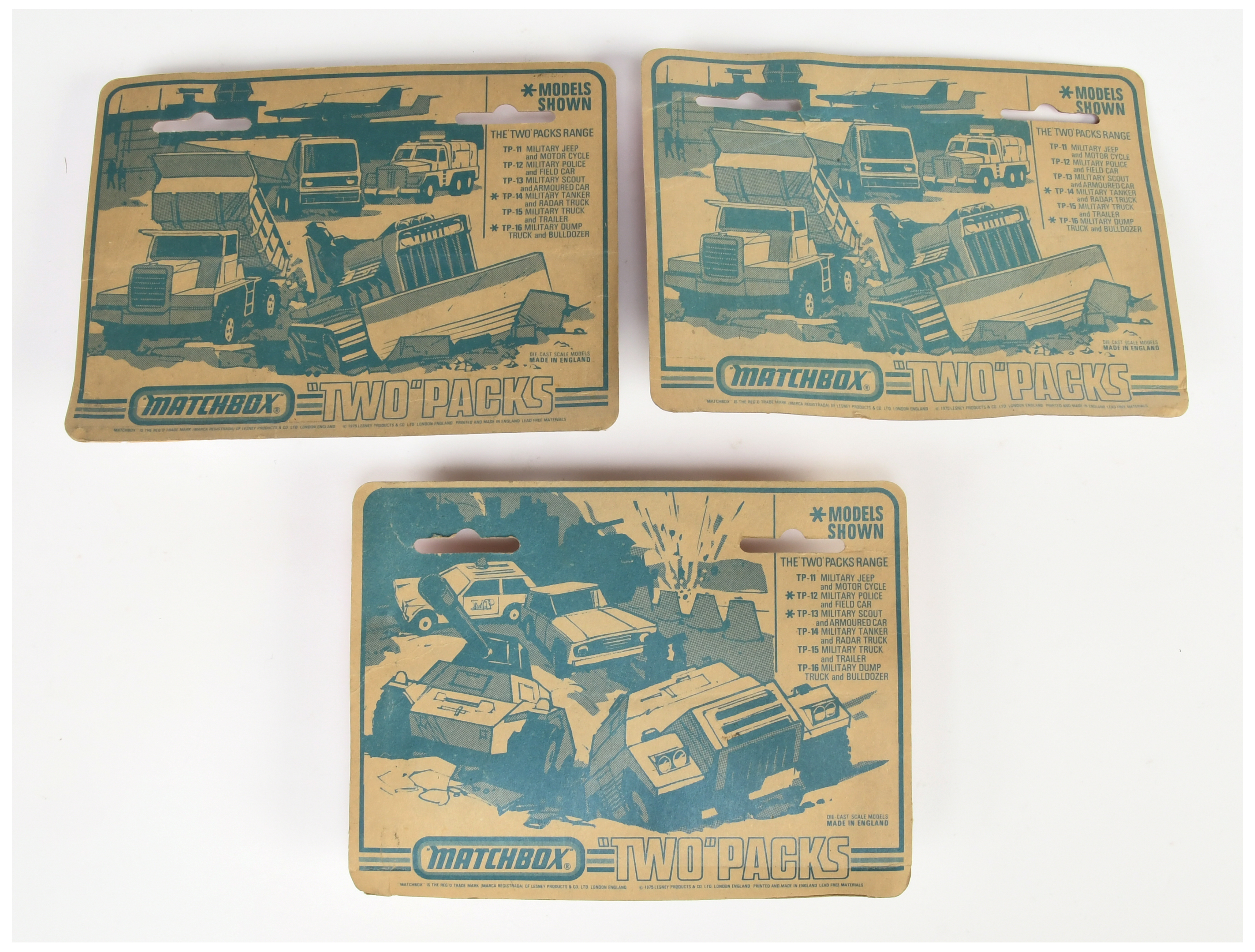 Matchbox Superfast A Group of 3 Military Twin Packs - (1) TP-11 - Hondarora Motorcycle and Jeep, ... - Image 2 of 2