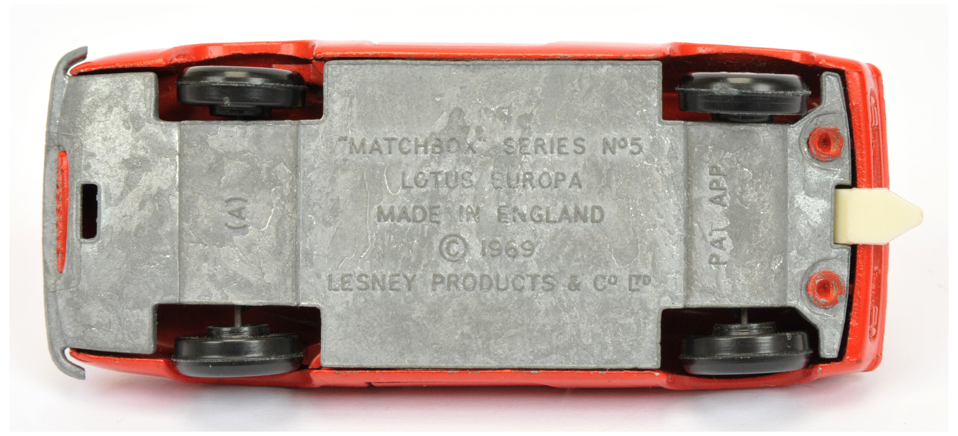 Matchbox Superfast No.5a Lotus Europa Pre-production factory colour trial model - brick red body,... - Image 3 of 3
