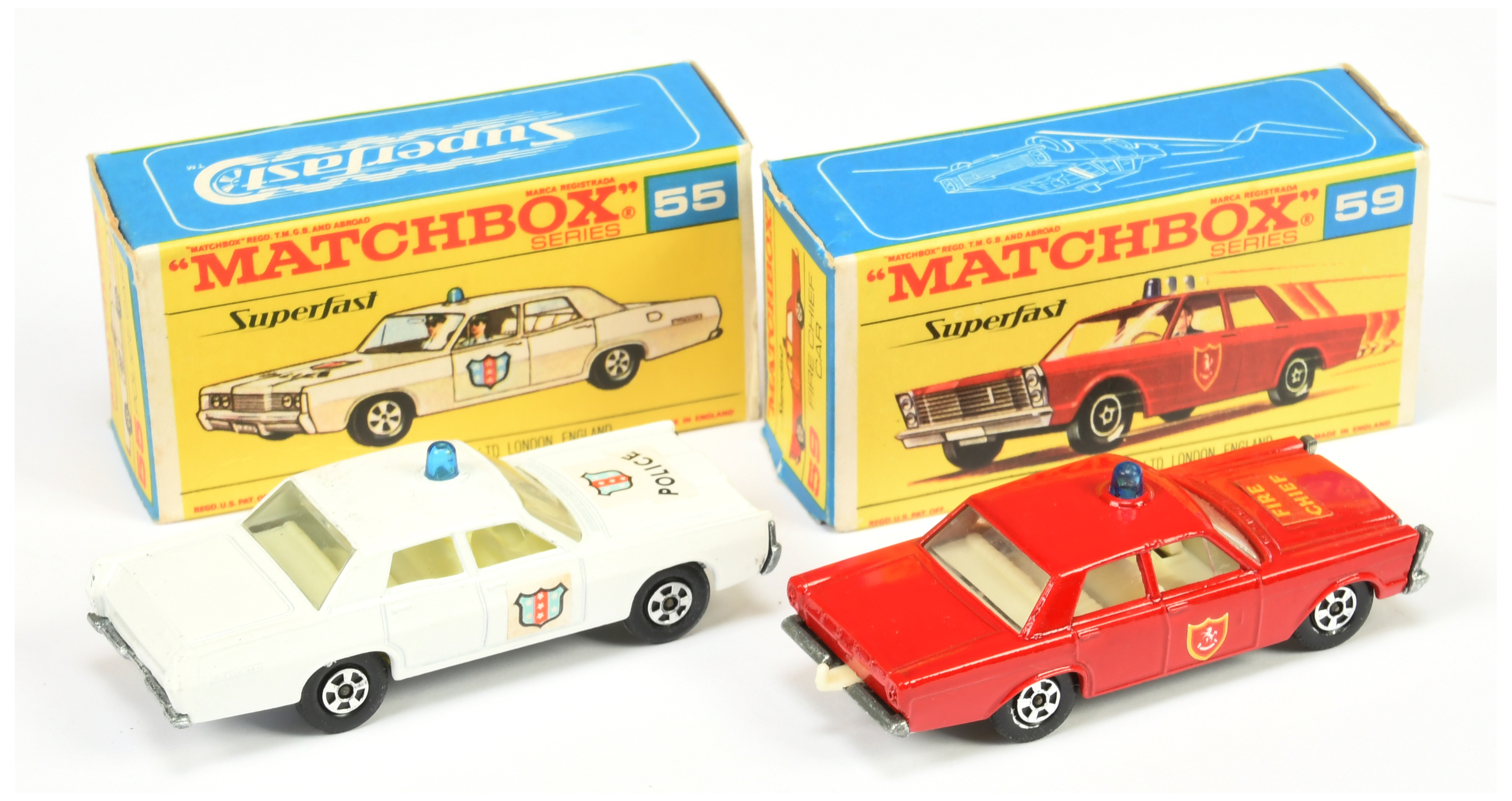 Matchbox Superfast pair of Emergency Vehicles, both have solid narrow wheels (1) 55a Mercury Poli... - Image 2 of 2