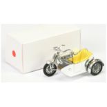 Matchbox Models of Yesteryear Y8 1914 Sunbeam Motorcycle and Milford Sidecar - chrome body with c...