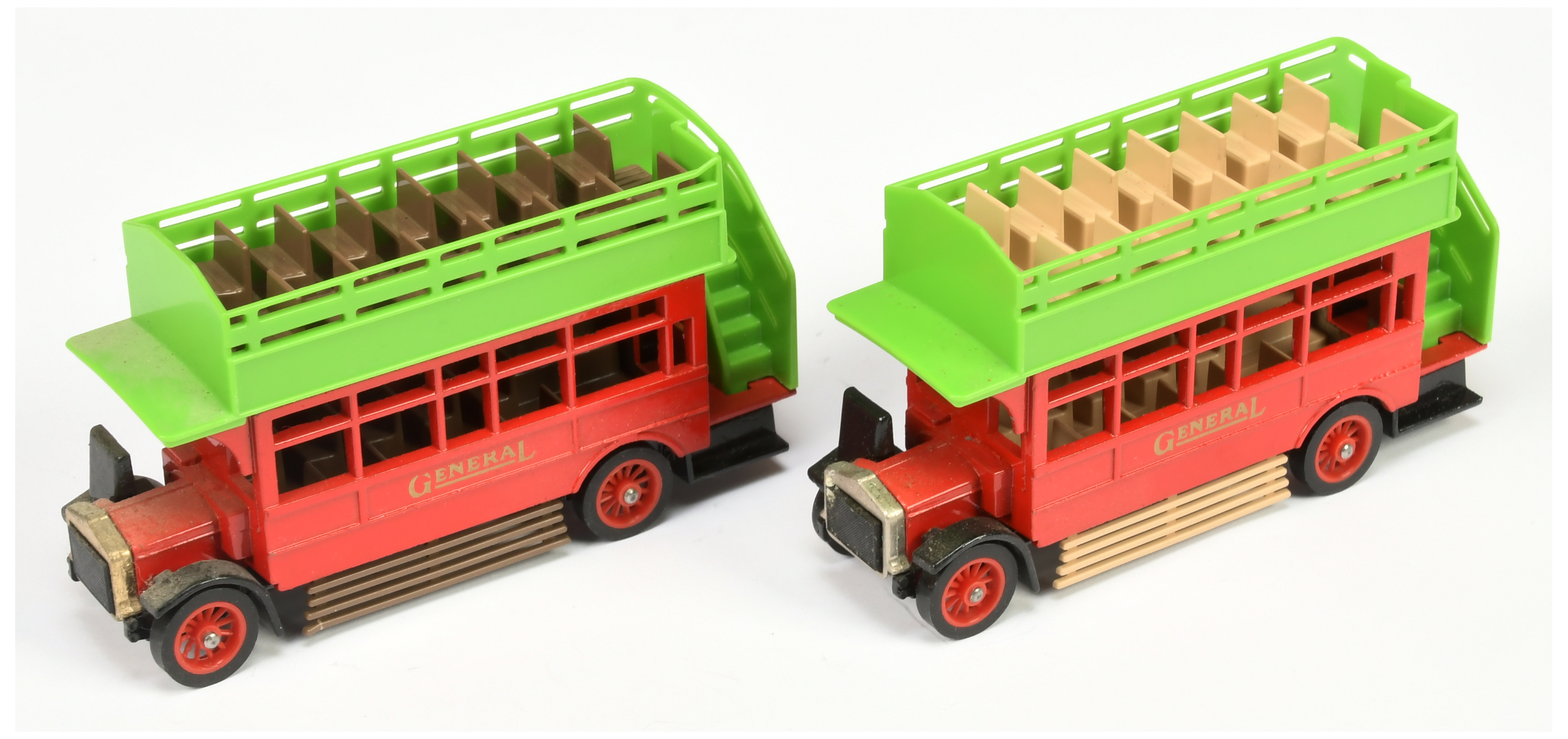 Matchbox Models of Yesteryear Y23 1922 AEC S-type Omnibus colour trial pair (1) London General re...