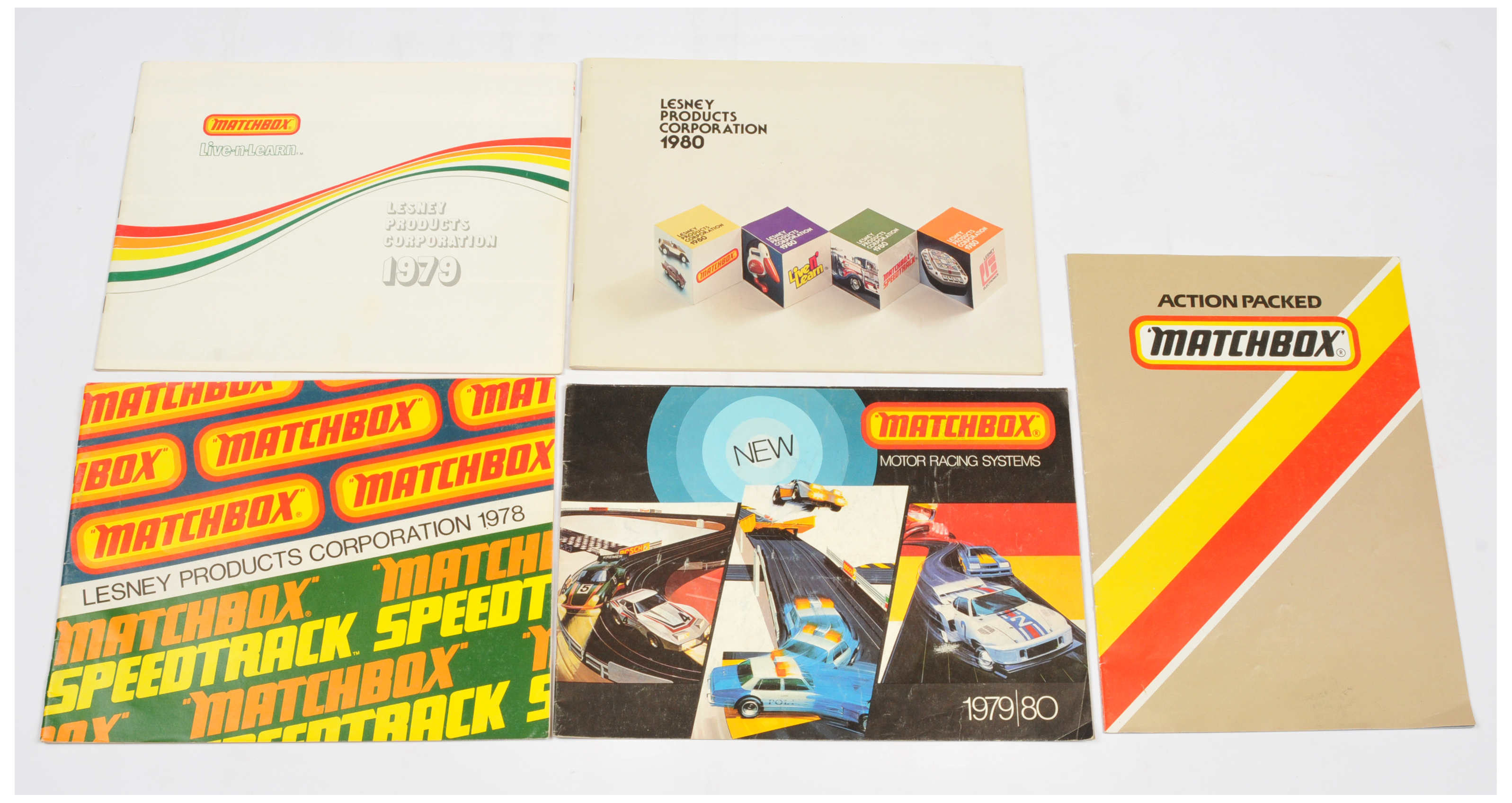 Matchbox Trade Catalogues Group of 5 To Include 1978 - Superfast, Battlekings, MOY, 1979/80 - Mot...