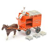 Matchbox Early Moko Lesney Toys large scale Horse Drawn Milk Float - orange float complete with 9...
