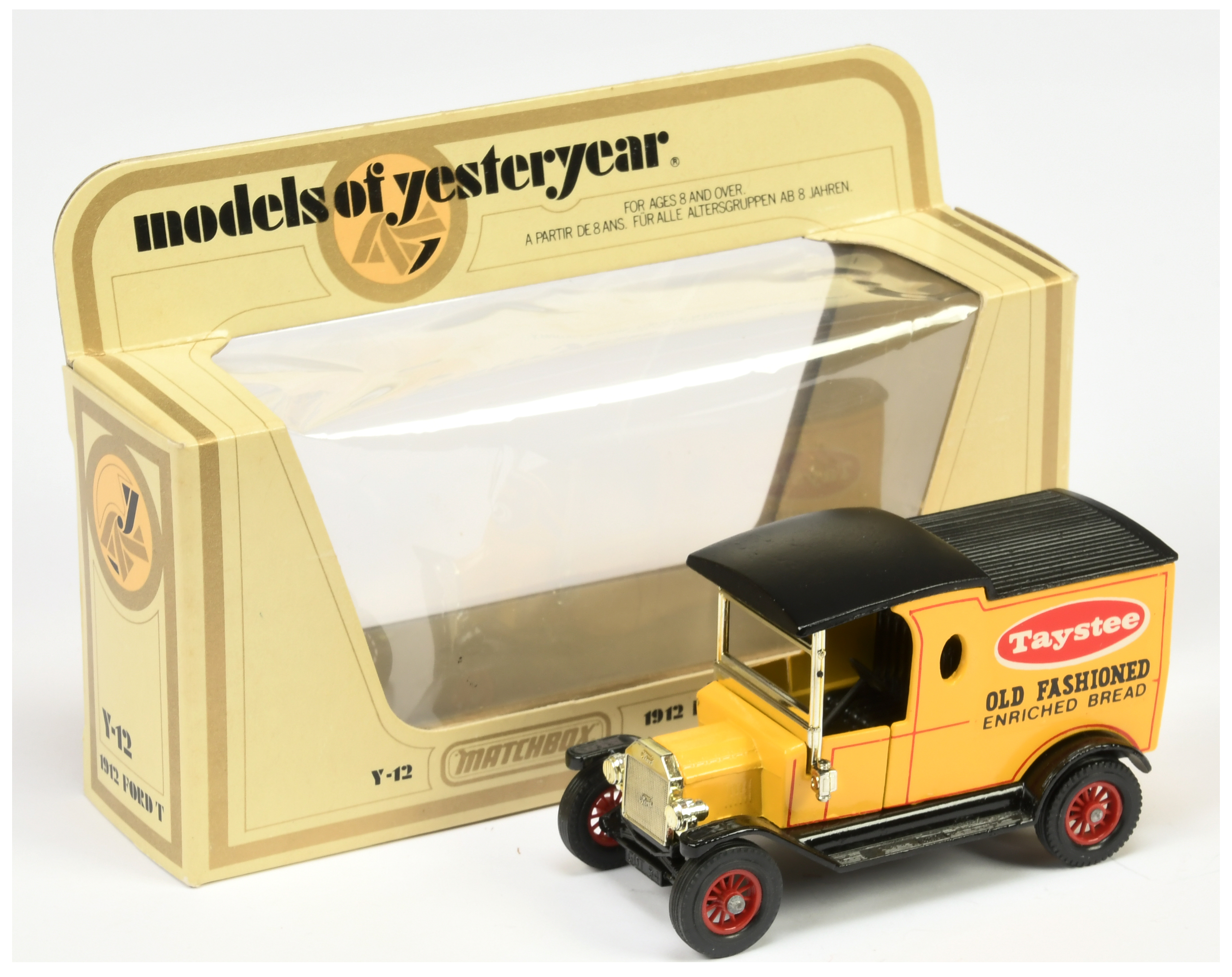 Matchbox Models of Yesteryear Y12 Ford Model T Van - "Taystee Bread" - yellow body, black chassis...