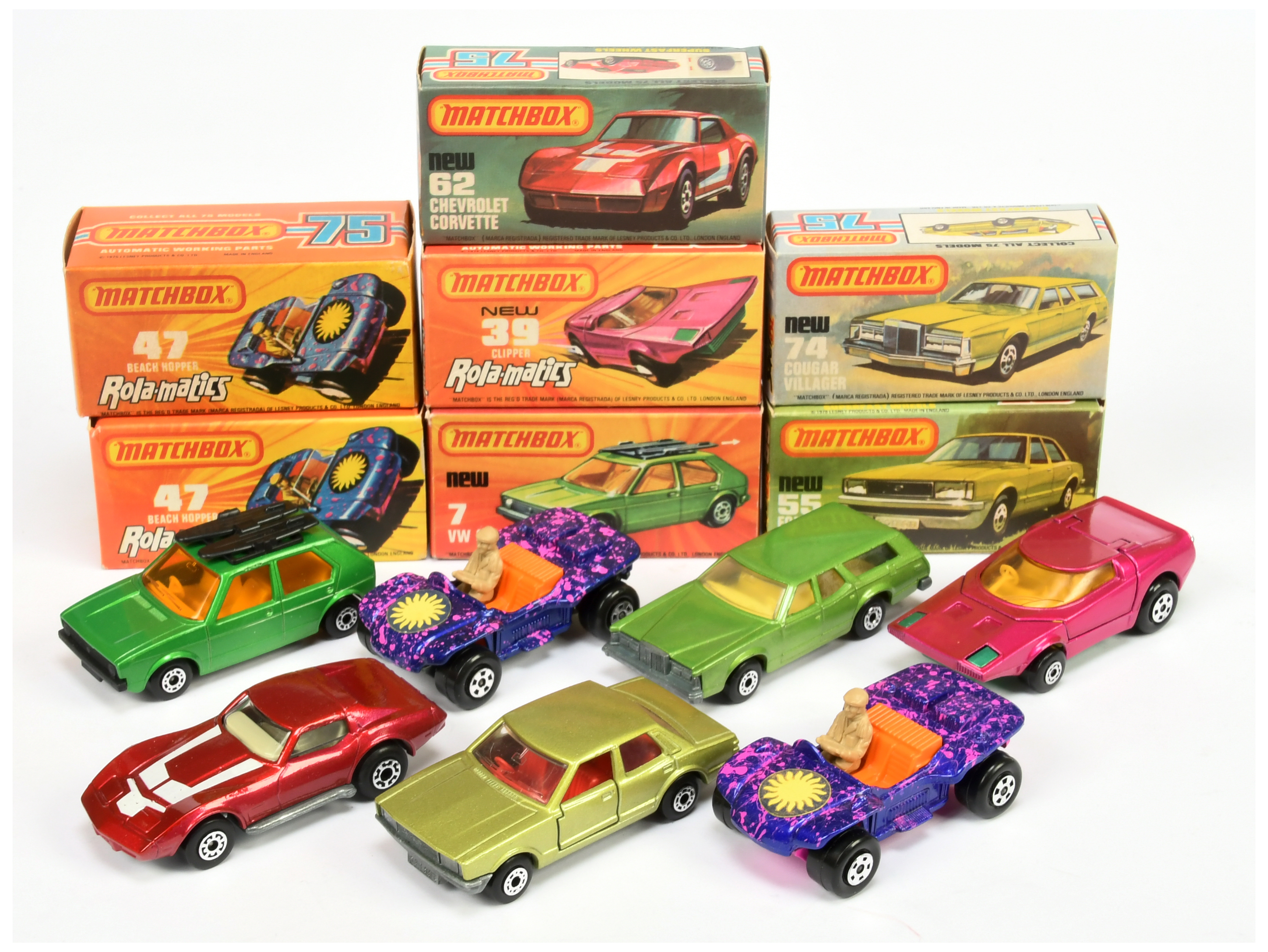 Matchbox Superfast Group Of 7 To Include - 47 beach Hopper - "Sun" Label, bare metal base, anothe...