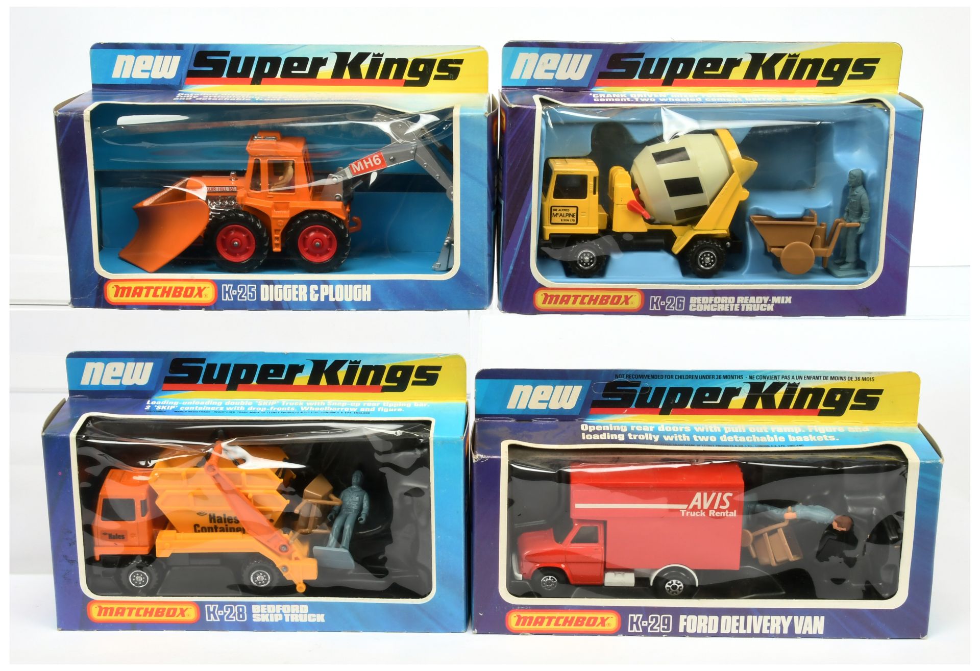 Matchbox Superkings  A Group 4 To Include (1) K25 Muir-Hill With digger and Plough, (2) K26 Bedfo...