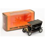 Matchbox Models of Yesteryear Y1 Ford Model T Car - black body and chassis, black textured roof, ...