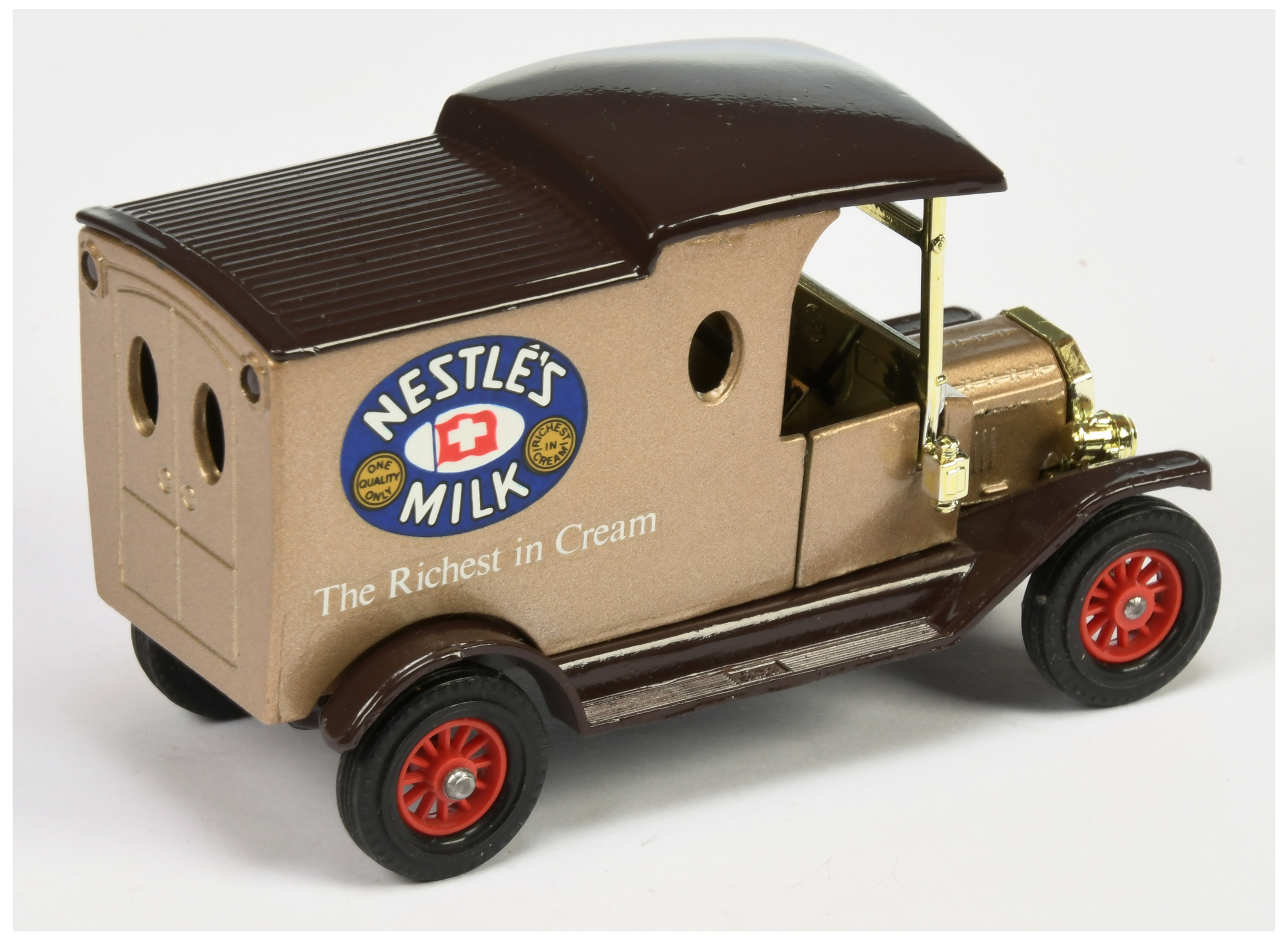 Matchbox Models of Yesteryear Y12 Ford Model T Van - "Nestles Milk" colour trial - gold body, dar... - Image 2 of 2