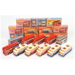 Matchbox Superfast Group Of Buses To Include - 6 X Londoner "Berger Paints"  - silver, 5 X 65 Air...