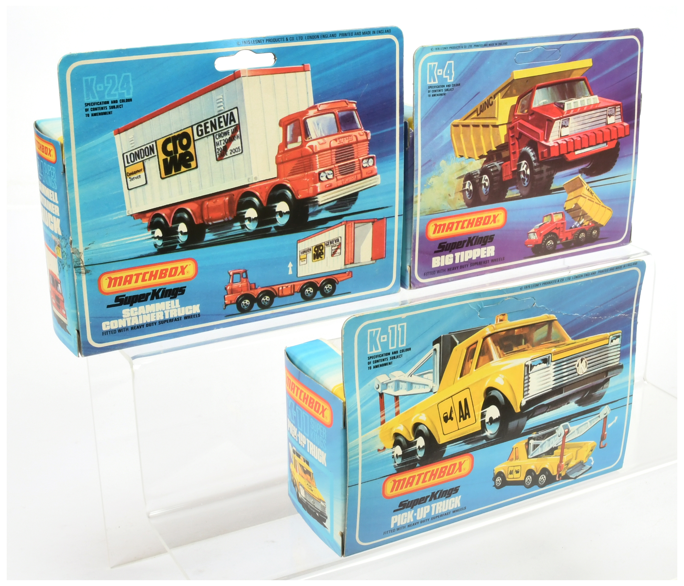Matchbox Superkings  A Group 3 To Include (1) K4 Tipper Truck "Laing" - Red and yellow, (2) K11 P... - Image 2 of 2