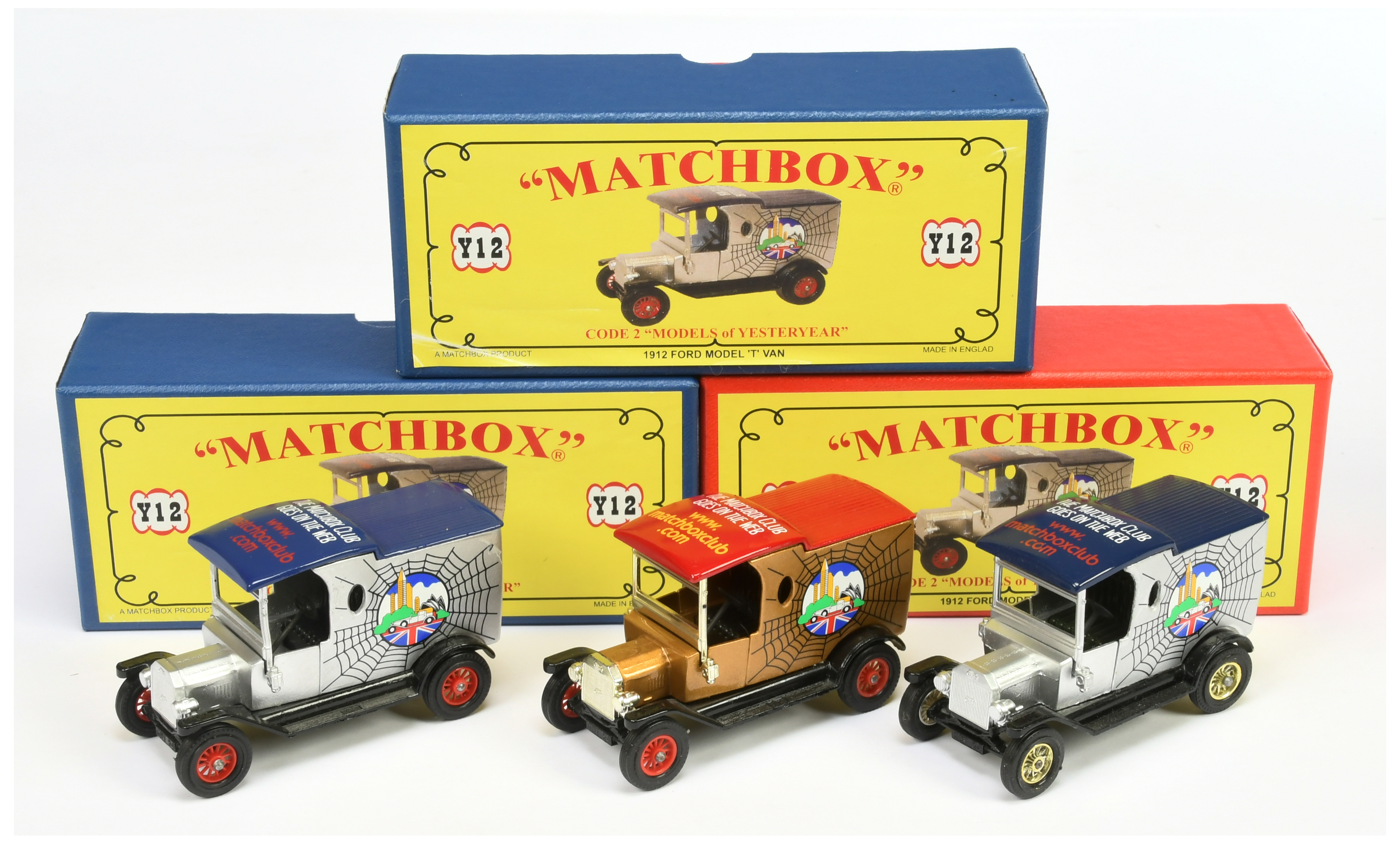 Matchbox Models of Yesteryear Code 2 issues (1) Y12 1912 Ford Model T Van "The Matchbox Club Goes...
