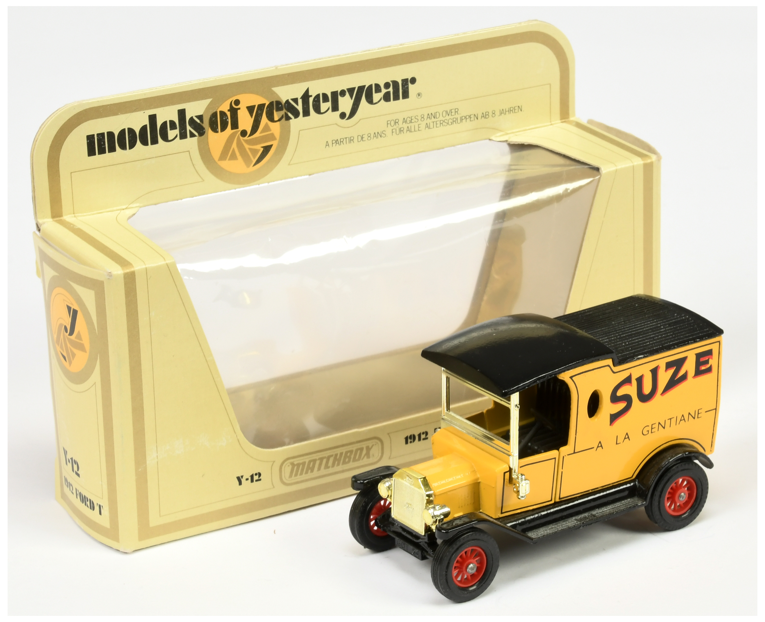 Matchbox Models of Yesteryear Y12 1912 Ford Model T Van "Suze" issue 13- yellow body, black chass...