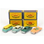 Matchbox Regular Wheels group - first three have metal wheels & crimped axles (1) 33a Ford Zodiac...