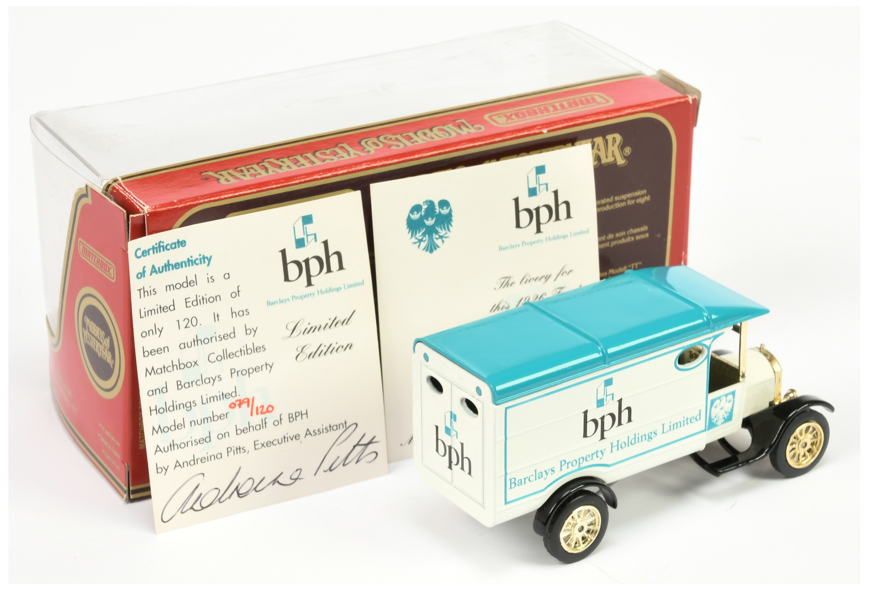 Matchbox Models of Yesteryear Y21 Ford Model TT Van - Code 2 issue "Barclays Properties Holdings ... - Image 2 of 2