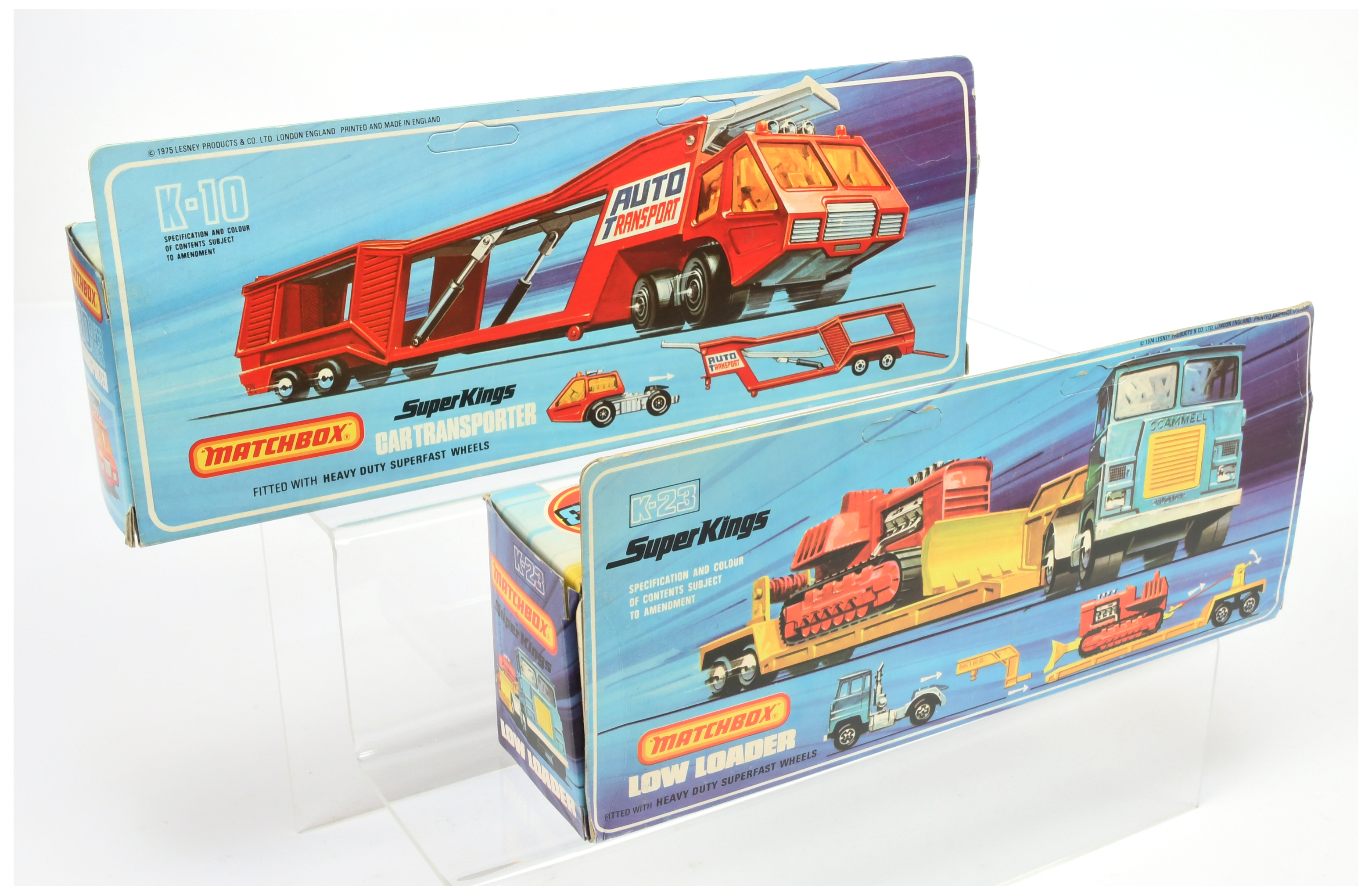 Matchbox Superkings  A Pair - (1) K10 Car Transporter - Red and Silver and  (2) K23 Scammell Low ... - Image 2 of 2