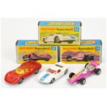 Matchbox Superfast group  (1) 34a Formula 1 Racing Car - metallic candy pink body with yellow str...