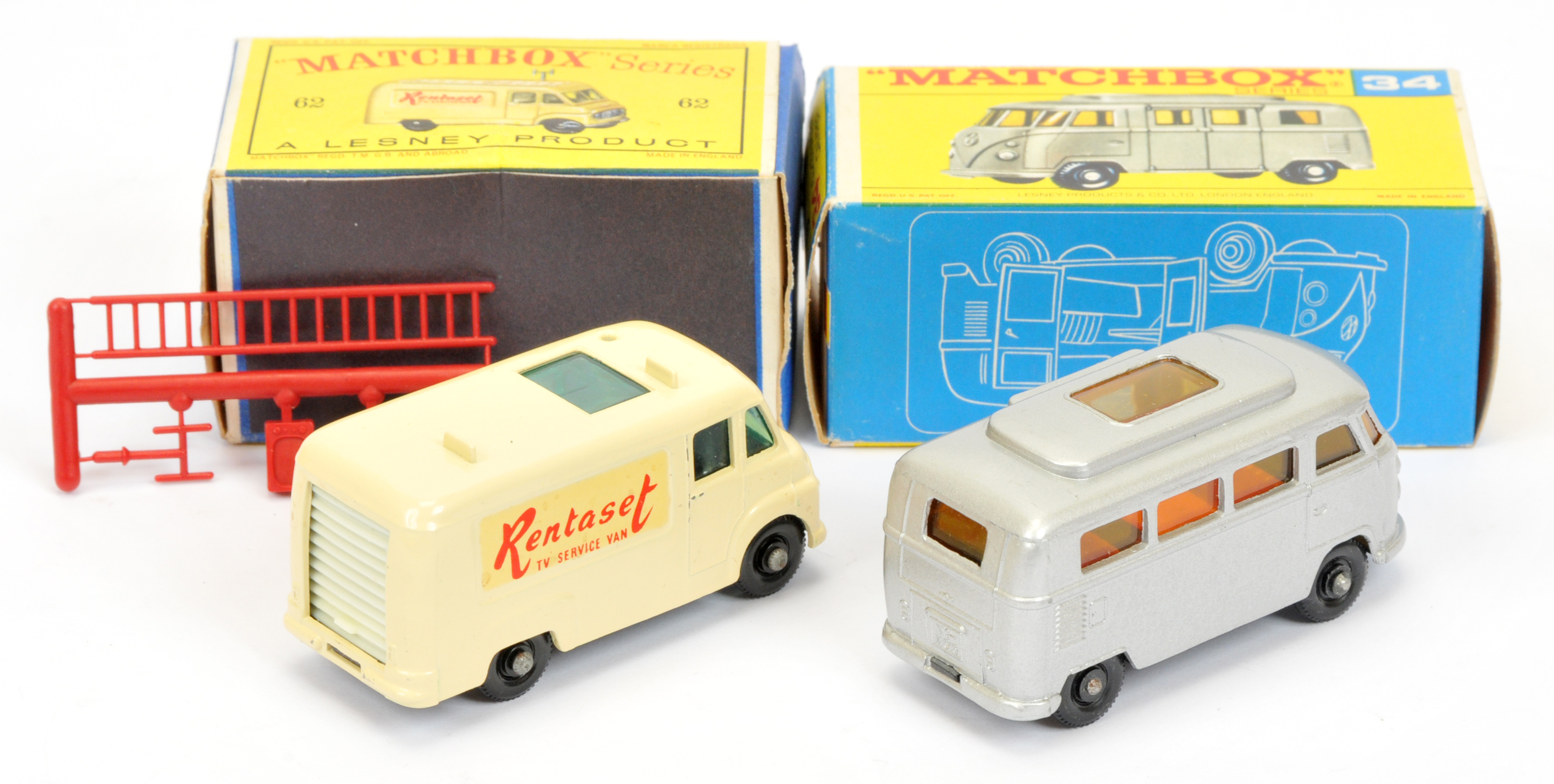 Matchbox Regular Wheels pair (1) 34c Volkswagen Camper Van - metallic silver body with roof down,... - Image 2 of 2