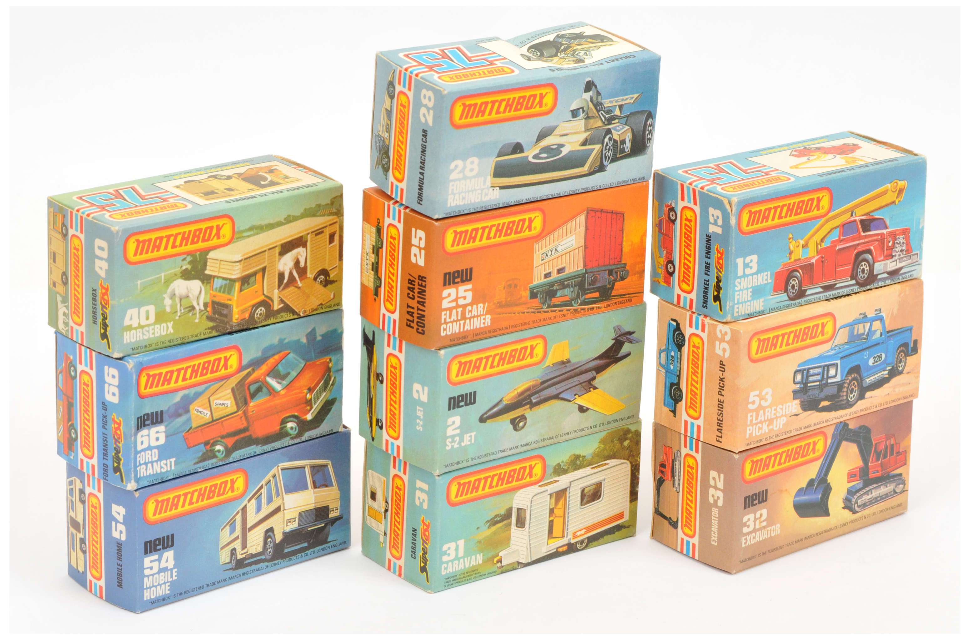 Matchbox Superfast A Group Of 9 Empty boxes To Include - 54d mobile Home, 66c Ford Transit Open b... - Image 2 of 2