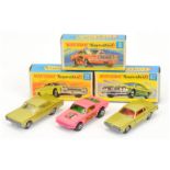 Matchbox Superfast  Group Of 3 - (1) 8b Ford Mustang Wildcat dragster - Pink body, black base, (2...