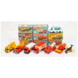 Matchbox Superfast Group Of 8  To Include - 42 Mercedes Container Truck - red, 61 Ford Wreck Truc...