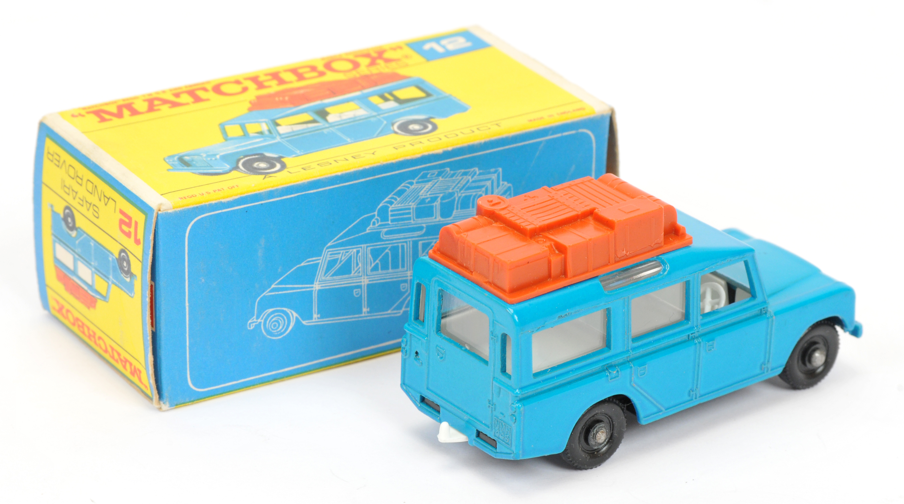 Matchbox Regular Wheels 12c Land Rover Safari - blue body with burnt sienna luggage, white interi... - Bild 2 aus 3