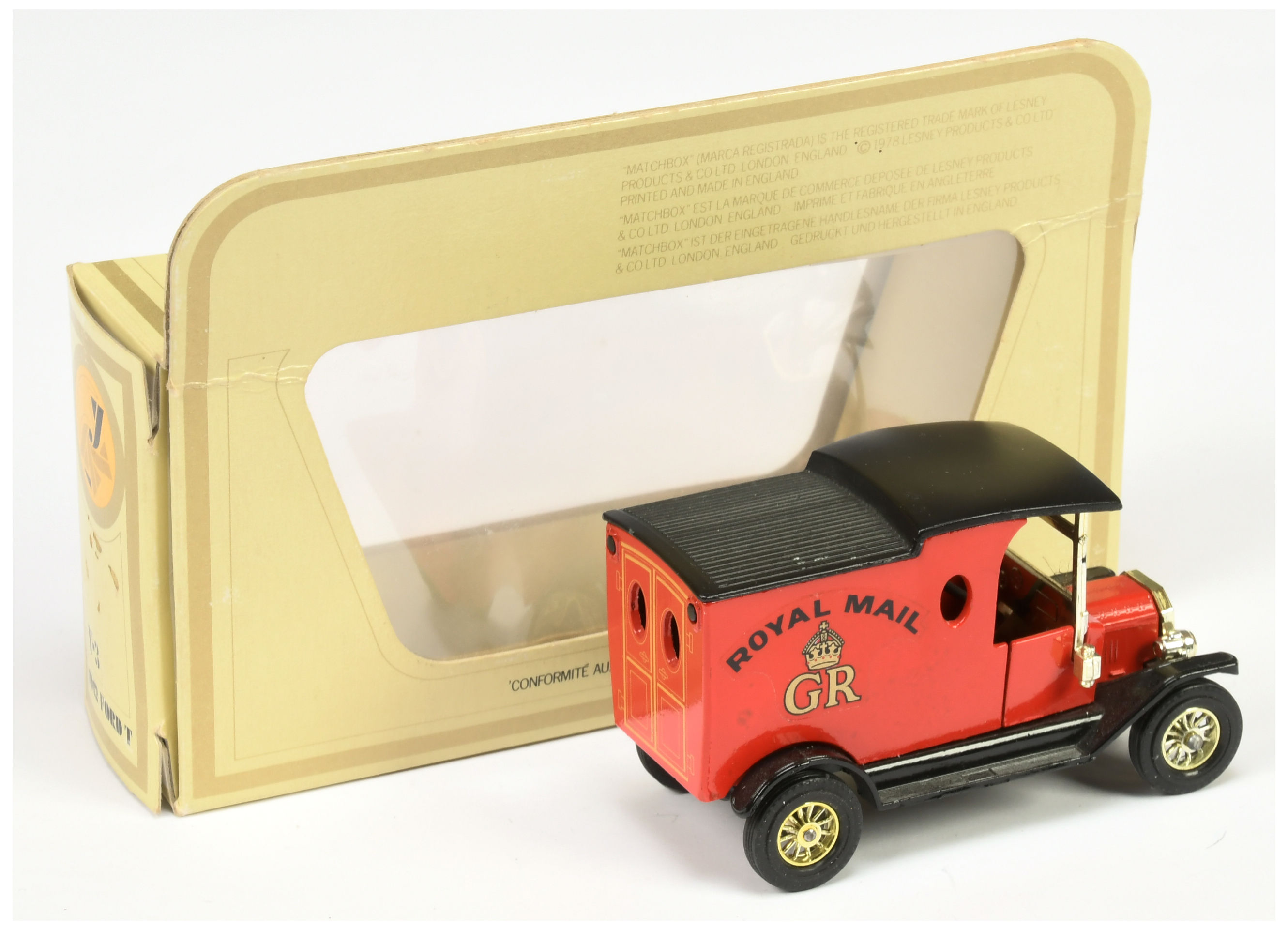 Matchbox Models of Yesteryear Y12 1912 Ford Model T Van "Royal Mail" -  orange-red body, black ch... - Image 2 of 2