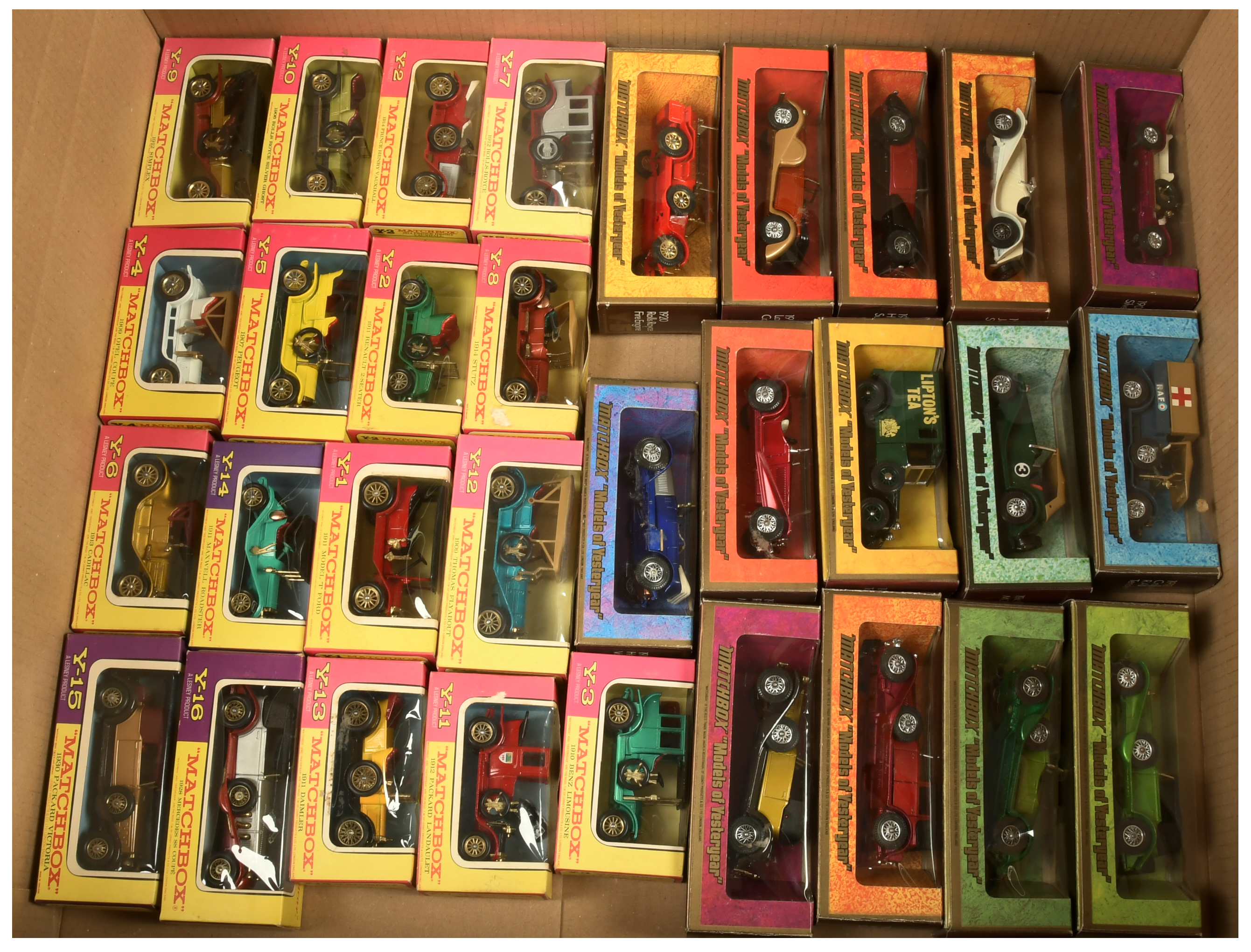 Matchbox Models of Yesteryear group of Late 1960's to Early 1970's issue cars 